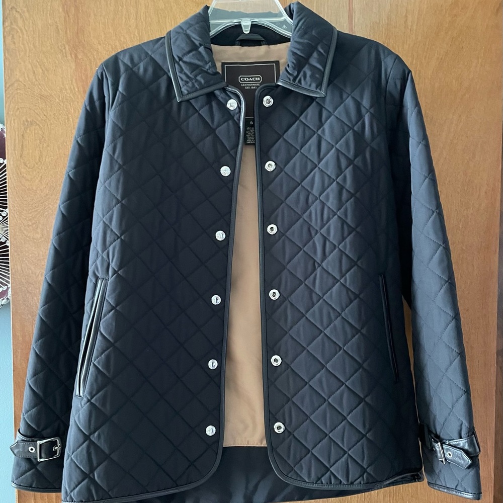 Coach Quilted Leather Trimmed Jacket
